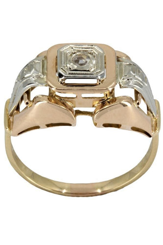 Bague 54 BAGUE DIAMANT ANNÉES 30' 58 Facettes 049131