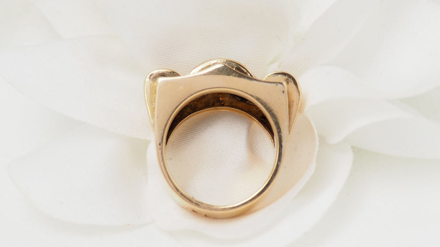 Bague 51 Bague Tank Or jaune Diamants Rubis 58 Facettes 29450