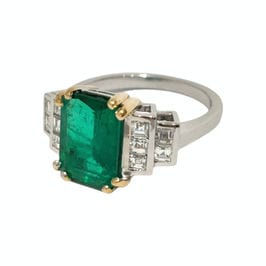 Bague 53 Bague Emeraude Colombie Diamants 58 Facettes 1-1211/2