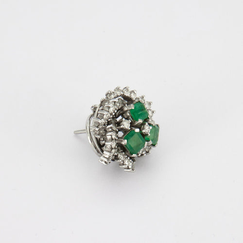 Boucles d'oreilles BOUCLES D'OREILLES RETRO EMERAUDES DIAMANTS 58 Facettes Q535A (708)