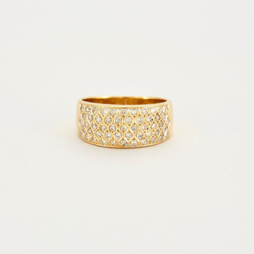 Bague 51 Bague or jaune Croisillons Diamants 58 Facettes 230543