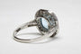 Bague 56 Bague style Art Déco Platine Aigue-marine et Diamants. 58 Facettes