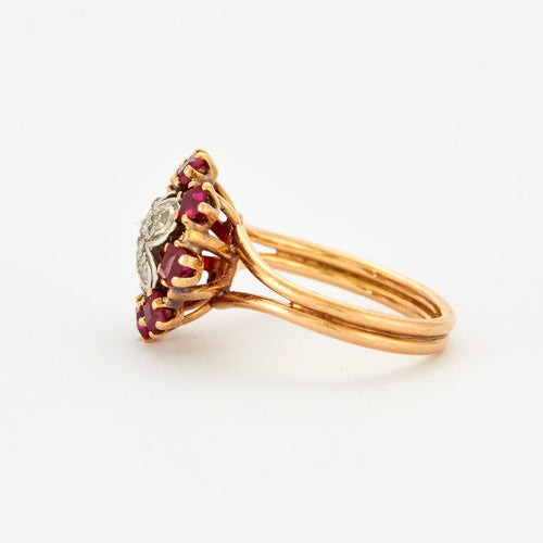 Bague 50 Bague Fleur Rubis Diamants 58 Facettes 230371