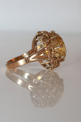 Bague 58 / Citrine Bague Cocktail Citrine Or Jaune 58 Facettes 535