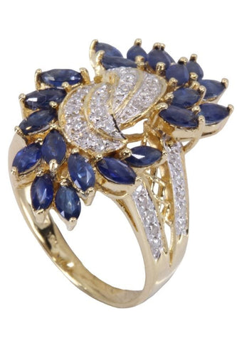 Bague Bague Or jaune Saphirs et Diamants 58 Facettes 076711
