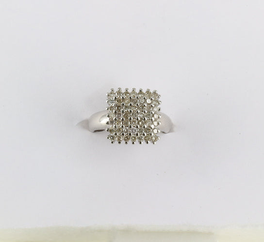 Bague Bague pavage diamants en or blanc 58 Facettes