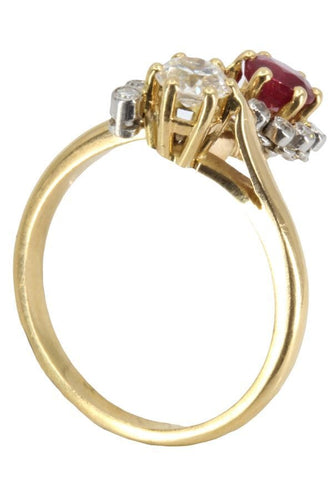 Bague BAGUE TOI & MOI RUBIS ET DIAMANTS 58 Facettes 052361