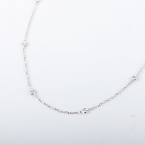 Collier Collier Or blanc 10 diamants 58 Facettes 8393