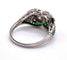 Bague Bague style Art Déco Platine Diamants et Emeraudes. 58 Facettes