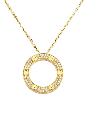 Collier CARTIER. Collection LOVE, collier en or jaune et diamants 58 Facettes