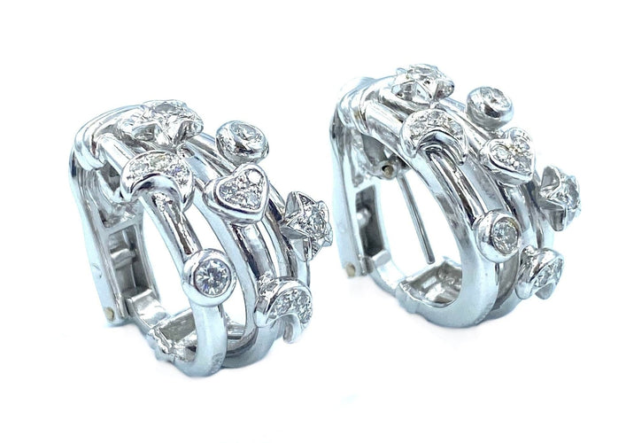 Boucles d'oreilles ADLER - Boucles d’oreilles Sérail Or blanc et diamants 58 Facettes