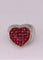 Bague Enter Bague Cœur Or blanc Rubis et Diamants 58 Facettes RNG141