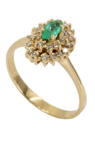 Bague BAGUE MARQUISE ÉMERAUDE ET DIAMANTS 58 Facettes 046811