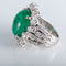 Bague 52 Bague Fleur Emeraude cabochon Diamants 58 Facettes 324E112