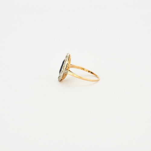 Bague 51 Bague Saphir entourage Diamants 58 Facettes 1932