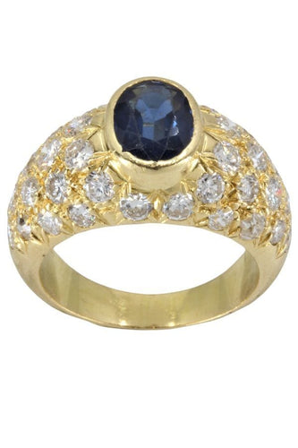 Bague BAGUE JONC SAPHIR ET DIAMANTS 58 Facettes 045771