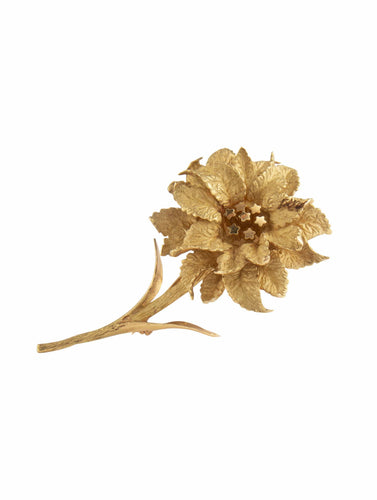 Broche Hermès - Broche Fleur Or Jaune 58 Facettes