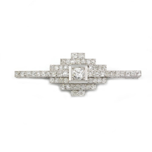 Broche Broche Art-Déco - Or, Platine & diamants 58 Facettes 230084R
