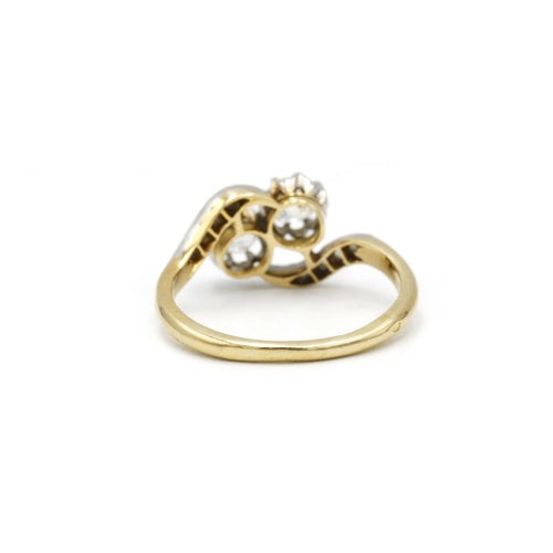 Bague 53 Bague "Toi et Moi" Or jaune Platine & Diamants 58 Facettes 240097R
