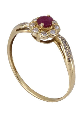 Bague 58 BAGUE MARGUERITE RUBIS ET DIAMANT 58 Facettes 077791