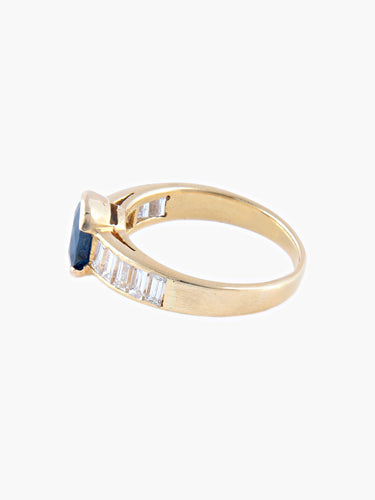 Bague Bague Or Jaune Saphir Diamants 58 Facettes