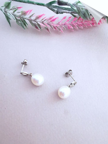 Boucles d'oreilles Boucles d'oreilles Perles de culture Diamants Or Blanc 58 Facettes AA 1538