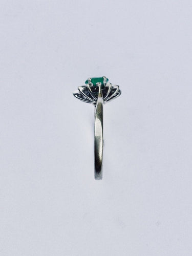Bague 58 Bague Marguerite Emeraude Diamants 58 Facettes