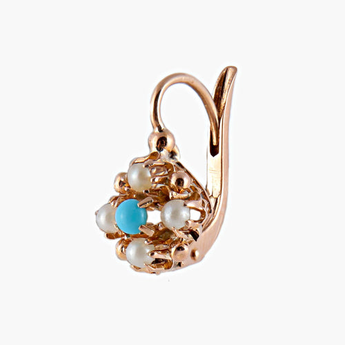 Boucles d'oreilles Boucles d'oreilles dormeuses Perles fines Turquoise 58 Facettes