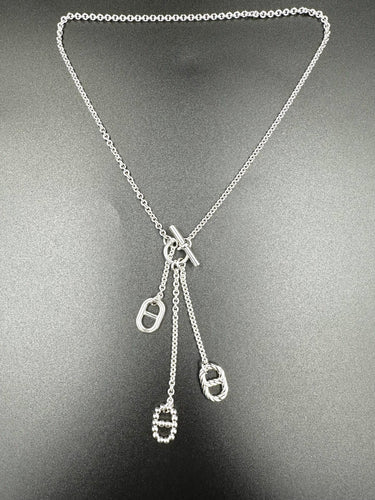 Collier HERMÈS - Collier Vintage Collection Chaîne d’Ancre Parade Argent 58 Facettes