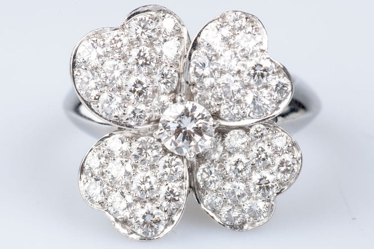 Bague 50-51 Van Cleef & Arpels - Bague "Cosmos" Or Blanc Diamants 58 Facettes BG-VANCLE4TR-104