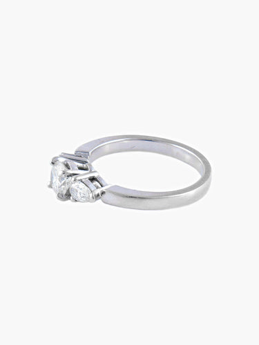 Bague Bague Solitaire Or Blanc Diamants. 58 Facettes