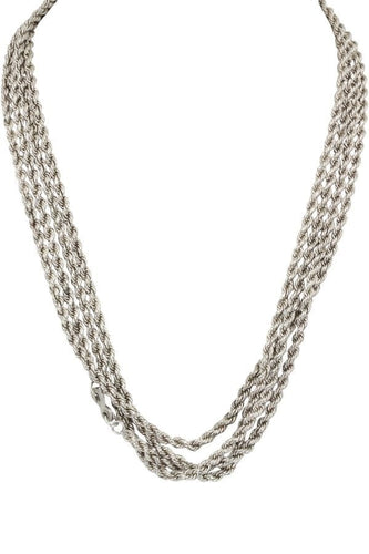 Collier SAUTOIR ANCIEN MAILLE TORSADÉE 58 Facettes 041841
