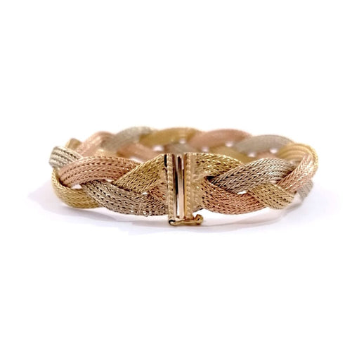 Bracelet Bracelet Vintage Tressé trois ors 58 Facettes 3595