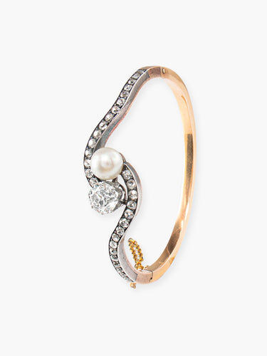 Bracelet Bracelet Or et Perle fine époque Romantique 58 Facettes