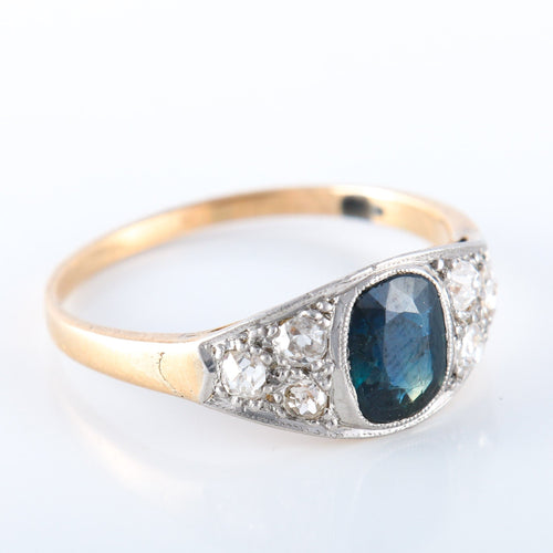 Bague Bague Art Déco Saphir Diamants 58 Facettes 2686