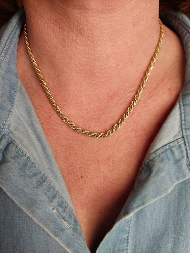 Collier Collier 2 Ors maille torsadée 58 Facettes 082591