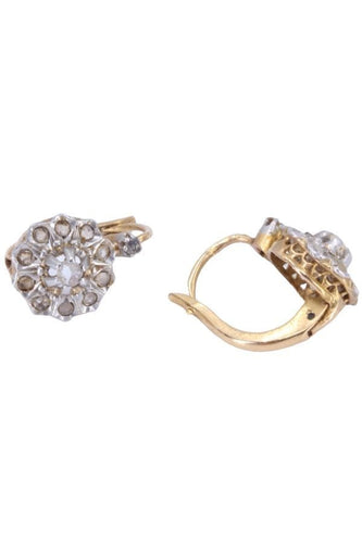 Boucles d'oreilles Boucles d'oreilles dormeuses 2 Ors Diamants 58 Facettes 081711
