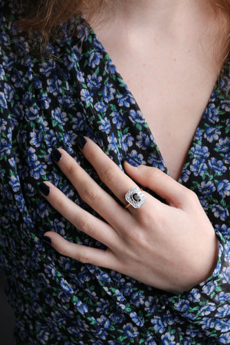 Bague Bague Art Déco, deux ors, saphirs 58 Facettes 522