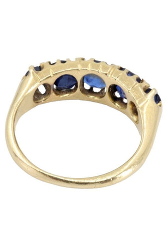 Bague BAGUE ANCIENNE JARRETIÈRE SAPHIRS 58 Facettes 055321