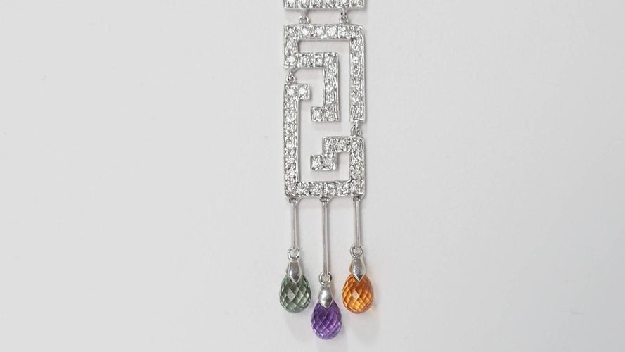Collier Collier Art Déco en or blanc et diamants 58 Facettes 31851