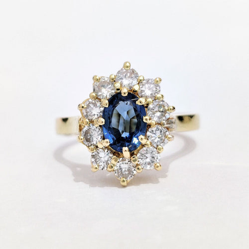 Bague 53.5 Bague marguerite or jaune saphir et diamants 58 Facettes 1-882/1