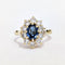 Bague 53.5 Bague marguerite or jaune saphir et diamants 58 Facettes 1-882/1