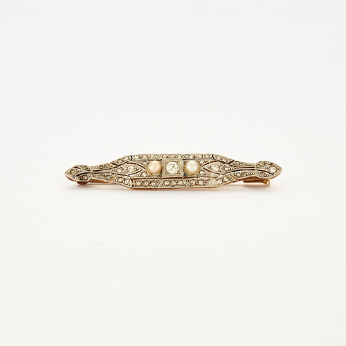 Broche Broche Art Déco Diamants Perles 58 Facettes 240017