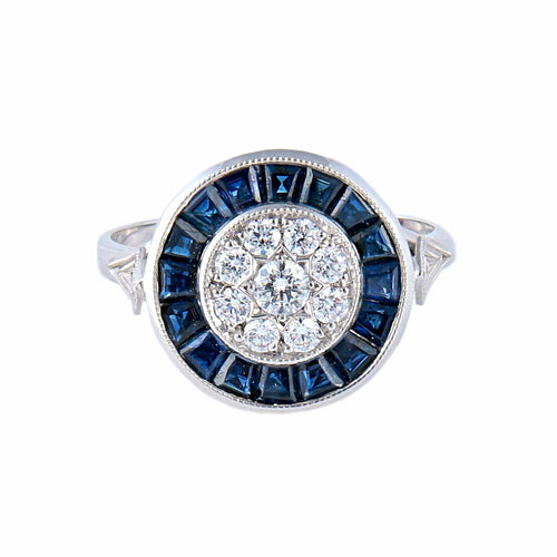 Bague Bague style Art Déco Diamants Saphirs 58 Facettes