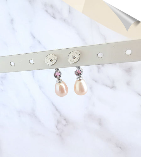 Boucles d'oreilles Pendantes perles de culture, améthystes, tourmalines 58 Facettes AA 1559