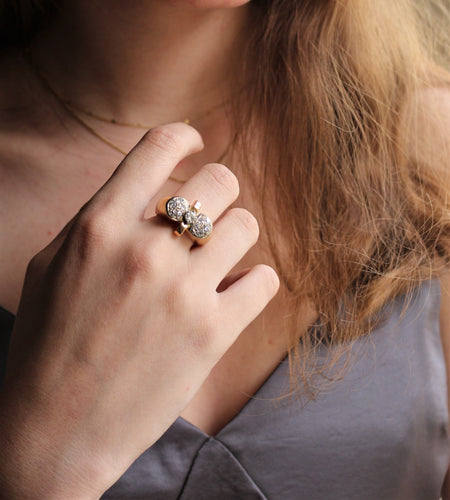 Bague 53 Bague Rétro Noeud 1940 58 Facettes 463