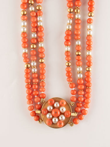 Collier Collier corail et perles 58 Facettes
