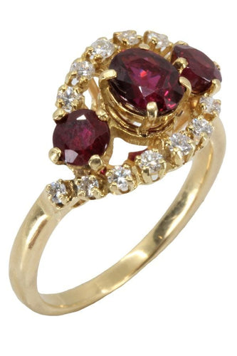 Bague BAGUE MODERNE RUBIS ET DIAMANTS 58 Facettes 051551