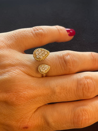 Bague Bague double poire diamant 58 Facettes