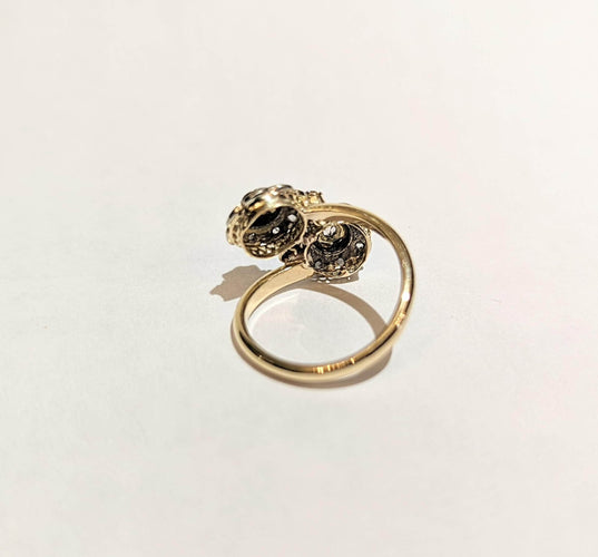 Bague Bague fleurs toi & moi Art Nouveau 58 Facettes
